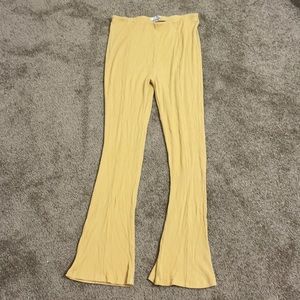 Pastel yellow flare pants